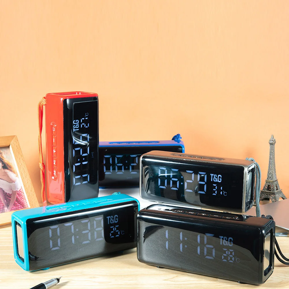 Беспроводные Часы tg174 bluetooth колонка будильник с дисплеем портативный fm сабвуфер