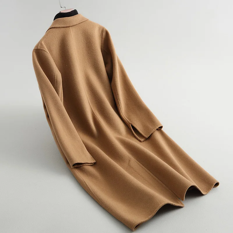Abrigos de mujer invierno элегантное шерстяное пальто женское длинное приталенное женские