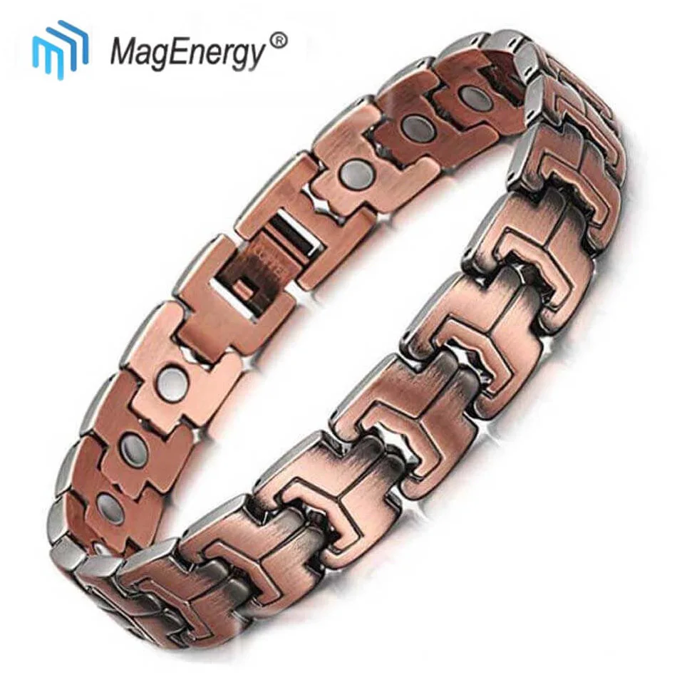 MagEnergy унисекс медный браслет магнитные браслеты с Гаусс Неодимовый Магнит