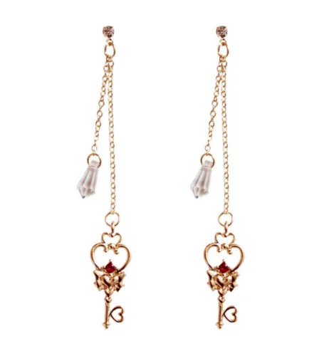 Сейлор Мун Love Key серьги с длинными кистями ювелирные изделия Аксессуары для