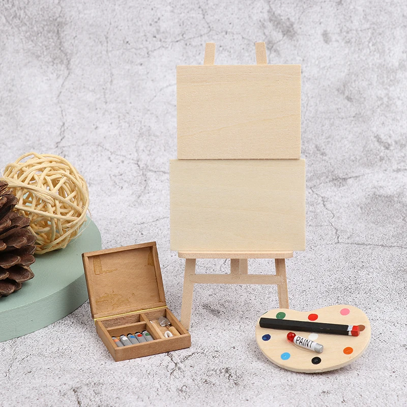 1:12 Кукольный домик миниатюра мольберт для художника палитра пигментов коробка