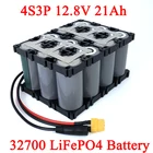 Аккумуляторная батарея 32700 Lifepo4 4S3P, 12,8 В, 21 Ач, с  20A, максимальный баланс 60 А, BMS для электролодки, беспрерывный источник питания 12 В