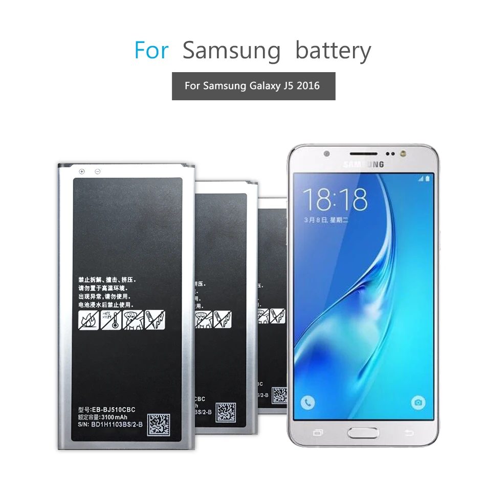 Для samsung J5 Батарея для samsung Galaxy J5 Edition J5 J510 J510FN J510F J510G J510Y J510M EB-BJ510CBC 3100 мА-ч