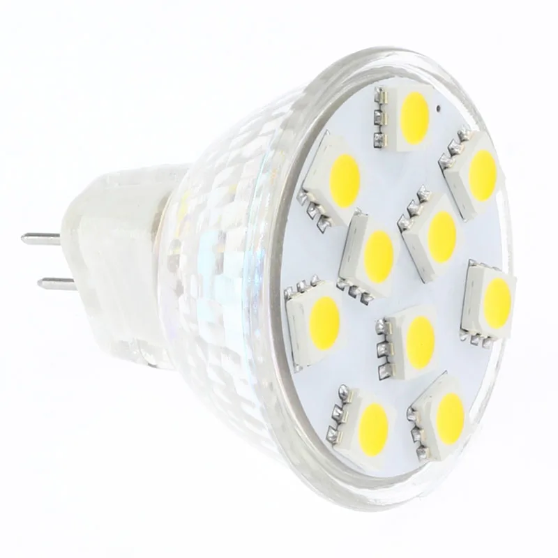 Светодиодный Домашний Светильник MR11 10 светодиодов 5060 SMD 12 В 24 белый теплый 2 Вт