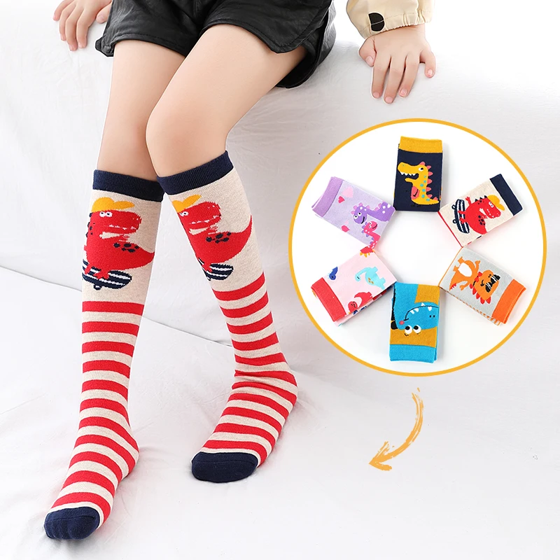 

Baby Girls Tights Spring Baby Stockings Cartoon Dinosaur Cotton Lace Knee High Long Tube Tights Infant Newborn Pantyhose New