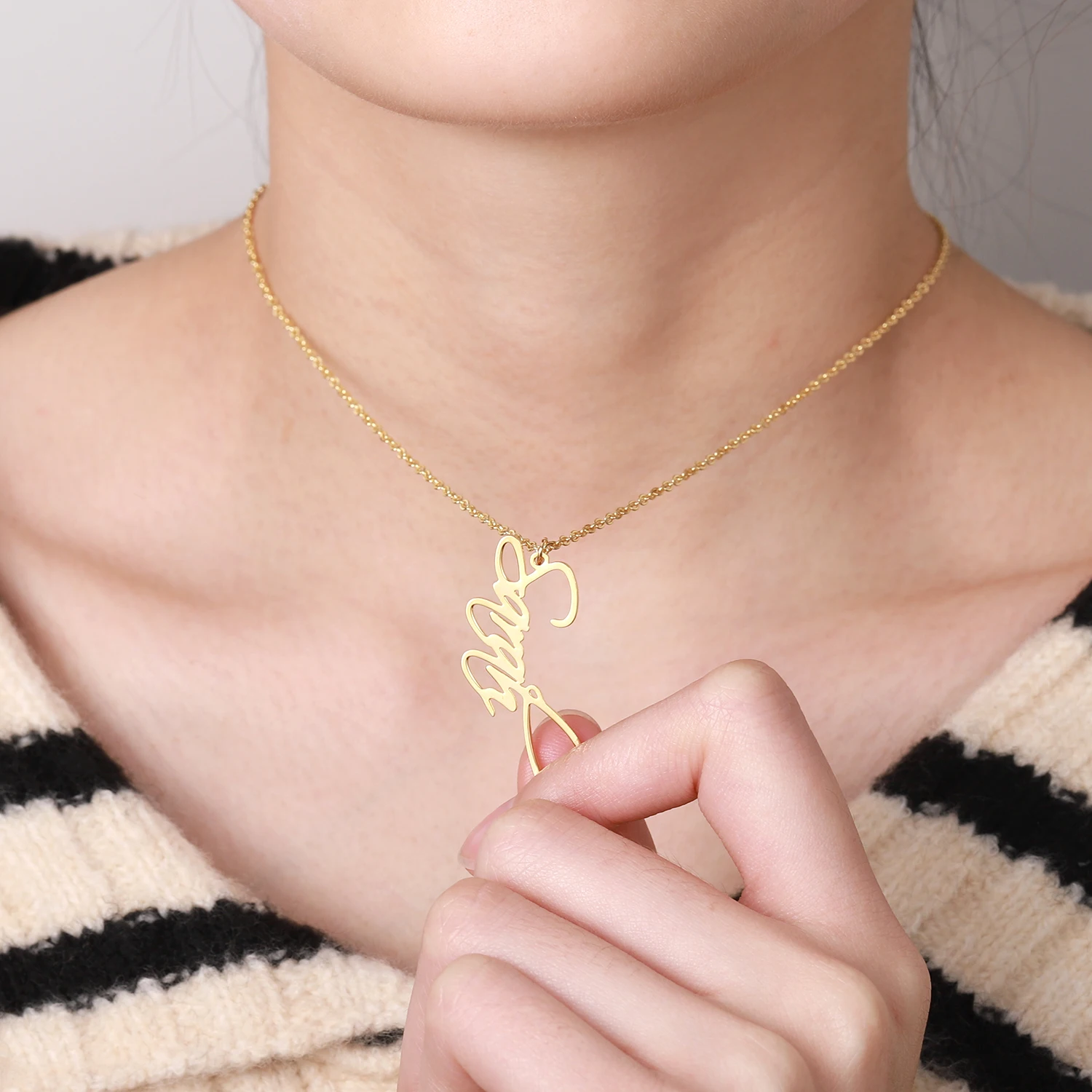 Custom Name Necklace Personalized 925 Sliver Necklaces For Women Man Customized Jewelry Girlfriend Gift