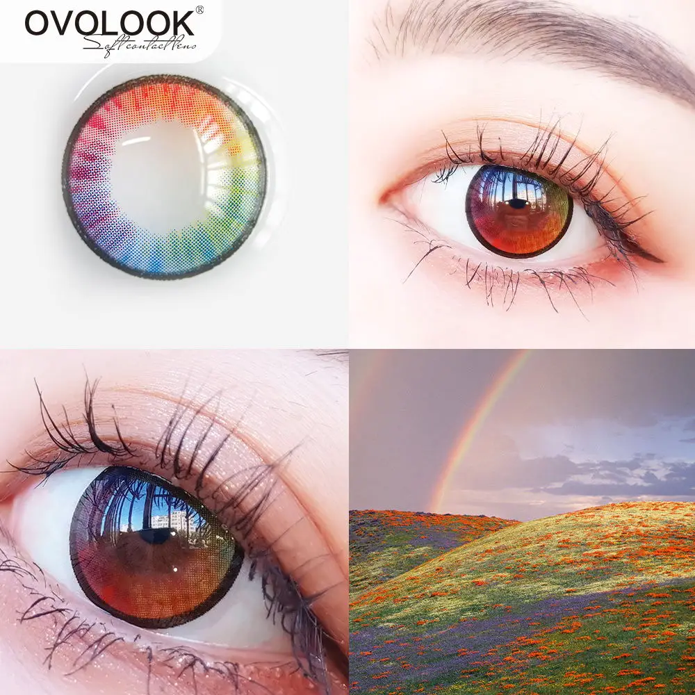 ovolook 2pcspair colored lenses for eyes color contact lenses beauty eye contacts comestic eye color lens free casesdia14mm free global shipping