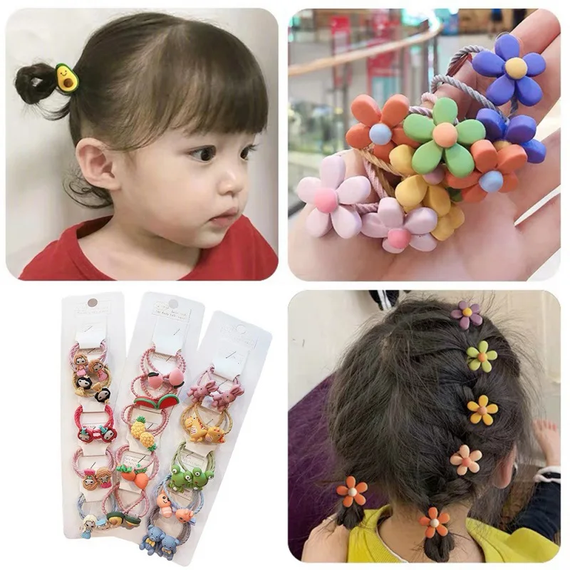 10 шт. красивое детское кольцо для волос с хвостиком девочек эластичная резинка