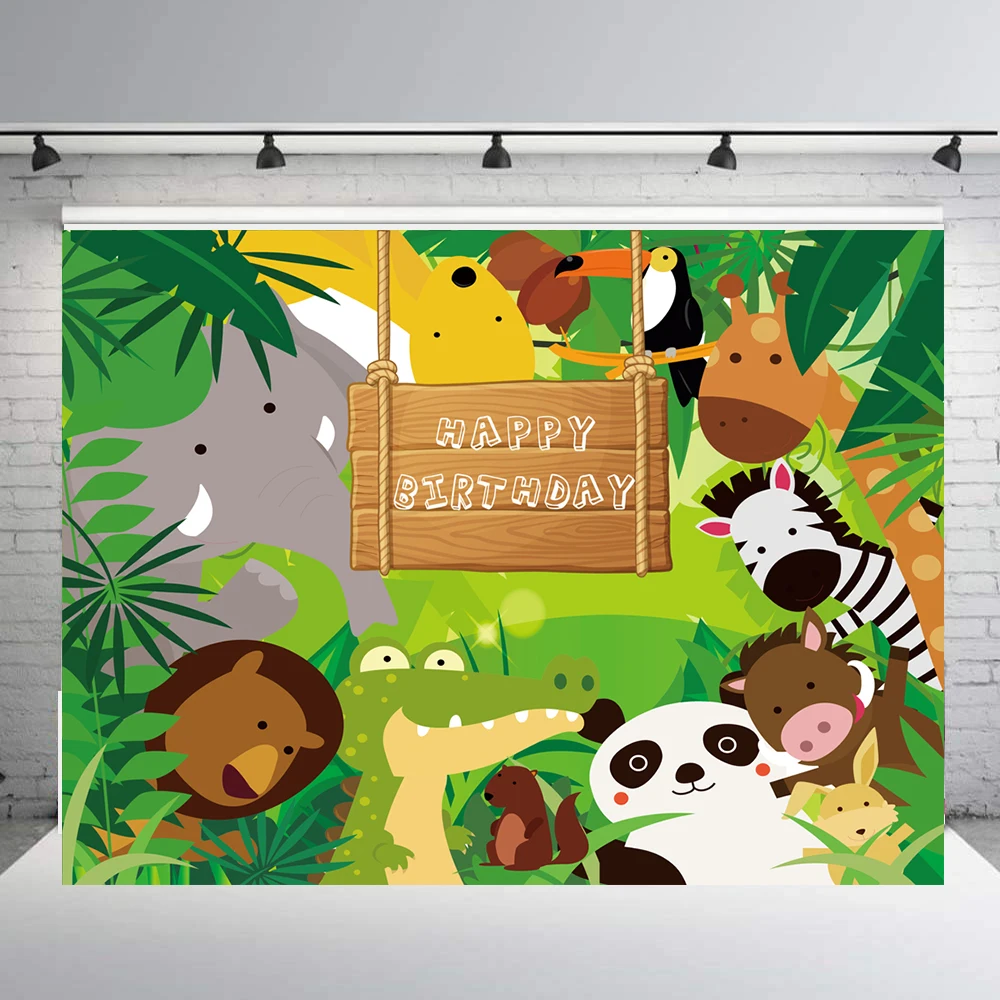 

BEIPOTO Safari Jungle Baby Shower Photography Backdrop Kids birthday Party Animals Background Vinyl Banner Photo Booth props