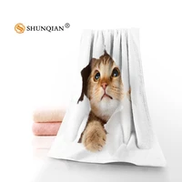 cat animal pet towels microfiber bath towels travelbeachfacetowel custom creative towel size 35x75cm and 70x140cm a8 8