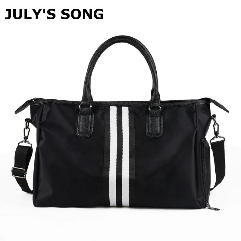 

JULY'S SONG Men's Black handbag Travel Bag Waterproof Large Capacity Travel Duffle Multifunction Tote Casual Crossbody Bags