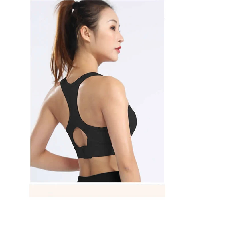 

womens bra Large size fixed chest pad sports bra female student mesh gathering adjustable no steel ring yoga fitness underwear