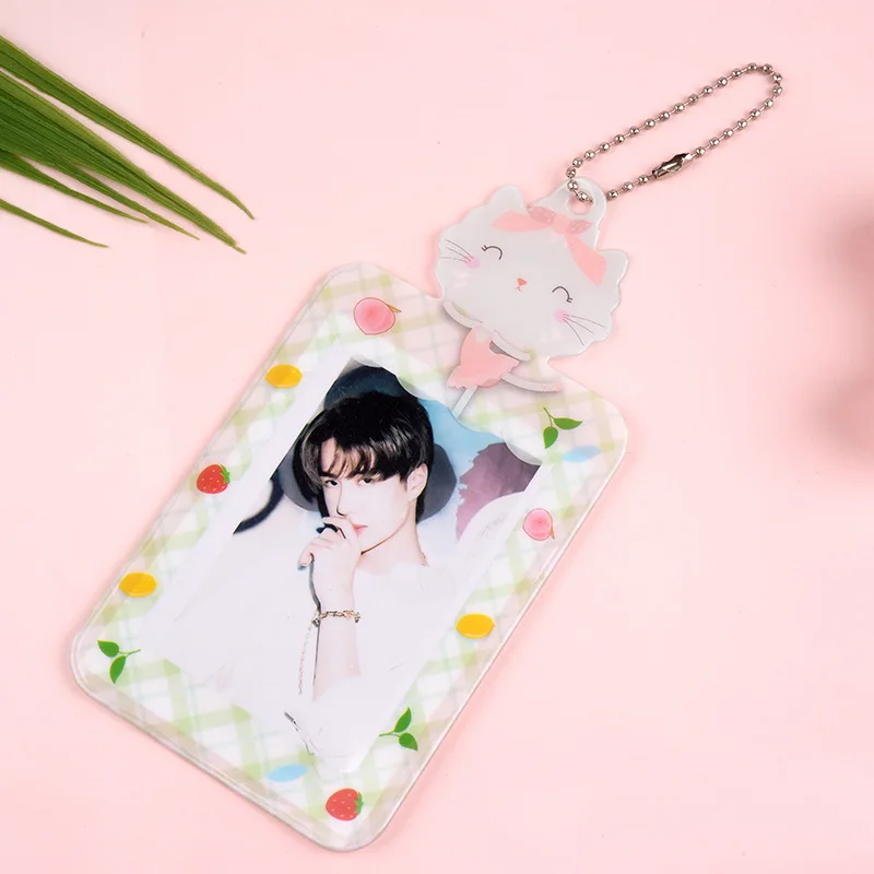 MINKYS Новое поступление Kawaii Cat 2 слота Kpop фотокарты держатель для карт Protector Idol фото