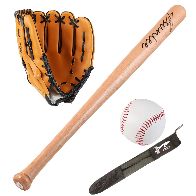 

The Bit Softball Bats Kit Kids Teenagers 25Inch Wood Baseball Bat Set Softball Ball Baseball Gloves Baseball Set With Bag Bat Of