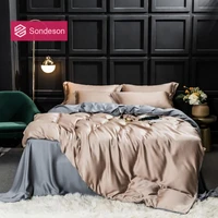 sondeson luxury 100 silk beauty bedding set 25 momme silk duvet cover flat sheet bed linen pillowcase for adult bed set 4pcs