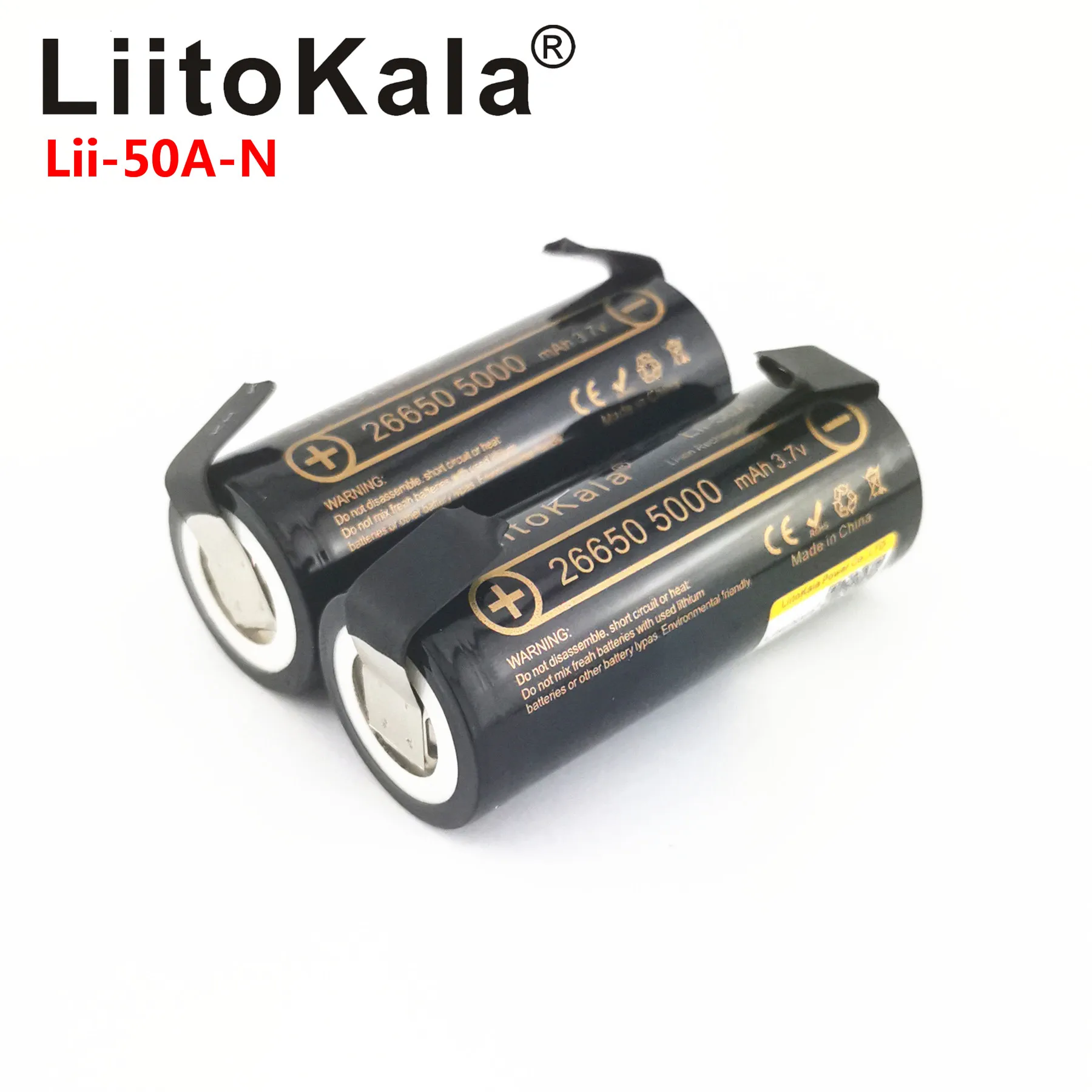 

200PCS LiitoKala Lii-50A 26650 5000mah 26650-50A Li-ion 3.7v Rechargeable Battery for Flashlight 20A +DIY Nickel sheets