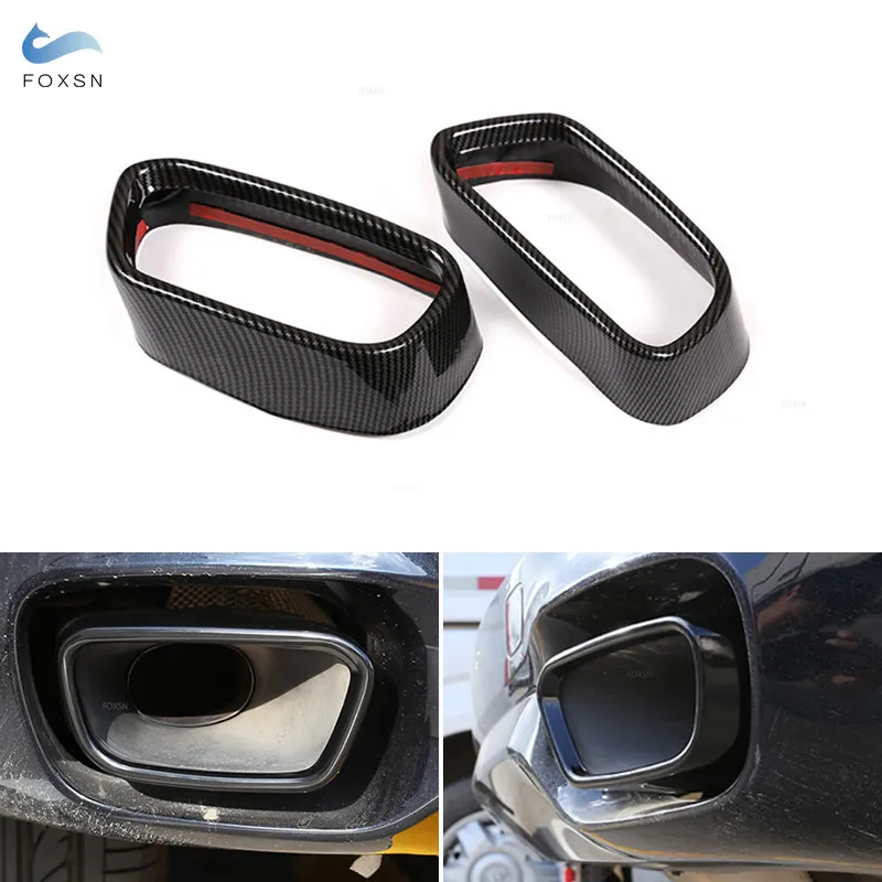 Stainless Steel Carbon Texture Car Tail Muffler Exhaust Pipe Output Cover Parts Trim For BMW X5 F15 X6 F16 2015 - 2018 M Sports
