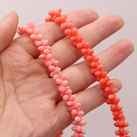 natural coral exquisite beaded flower shaped beads charms for women jewelry making bracelet diy necklace accessories 4x8mm