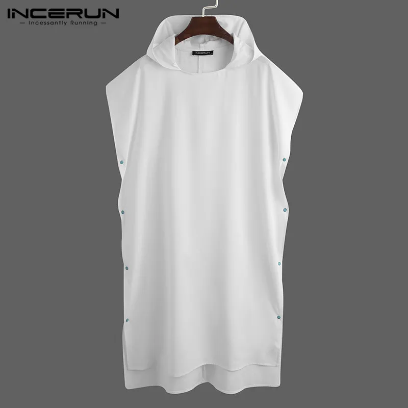 

Мужские халаты с капюшоном и коротким рукавом, домашняя одежда, быстросохнущие однотонные халаты для отдыха, ночная рубашка на пуговицах, м...