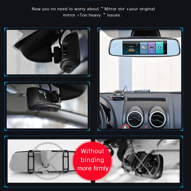 Автомобильный видеорегистратор 4G Android Smart Mirror Dash Camera заднего вида 8 &quot1080P GPS