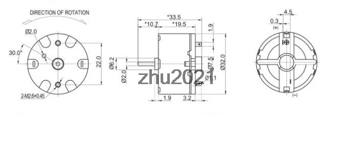RF-500TB-12560 3V-12V круглый Форма микро Вибрационный двигатель для массажера