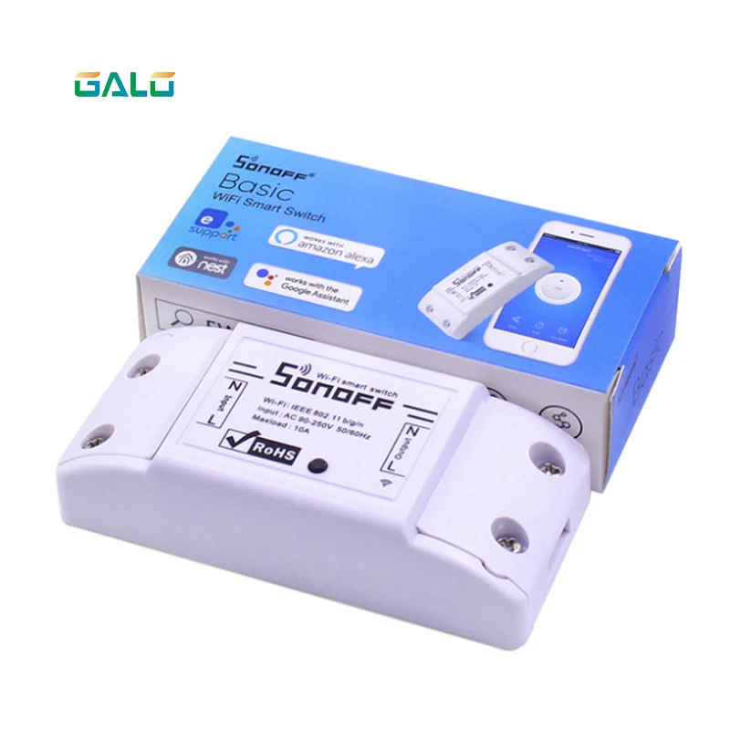 

Itead Sonoff Smart Wifi Switch DIY Smart Wireless Remote Switch Domotica Wifi Light Switch Smart Home Controller Work with Alexa