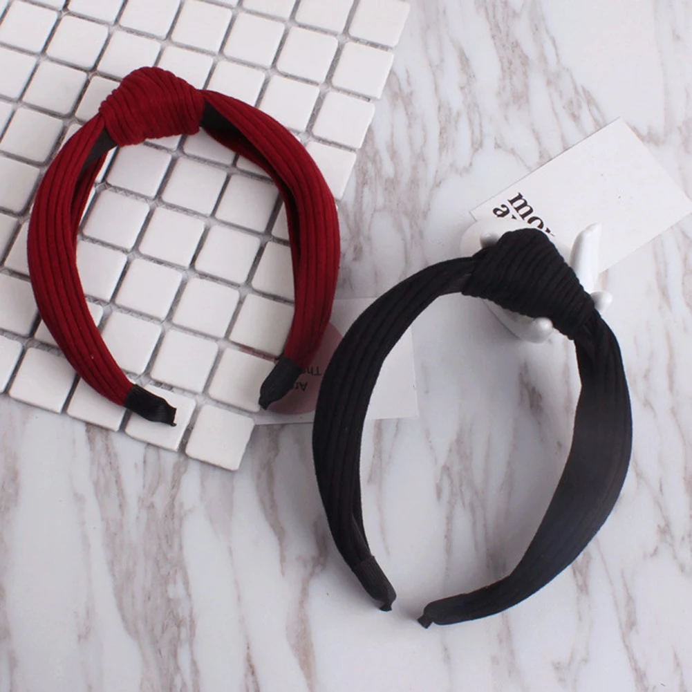 Однотонные вязаные перекрещивающиеся повязки на голову витая повязка для волос