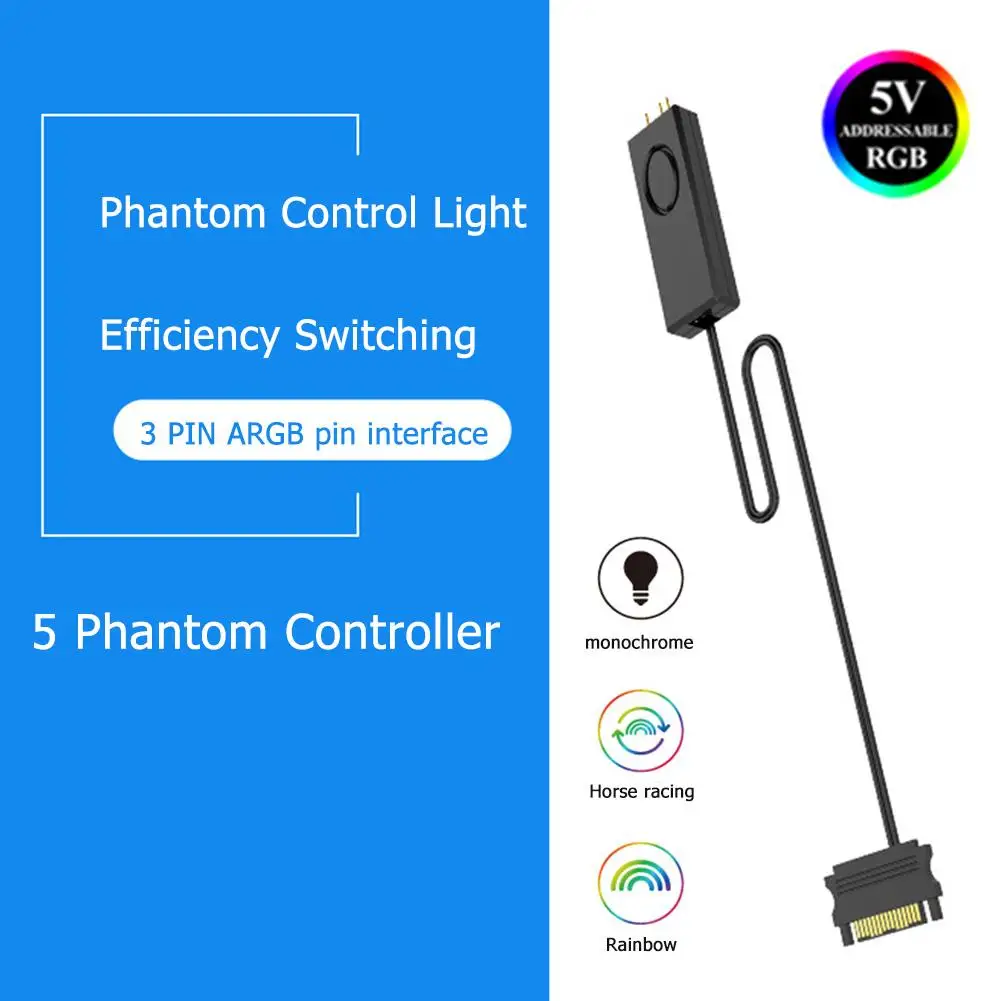 SATA Питание 5V 3Pin AURA RGB ARGB контроллер кабель для компьютера пк чехол светодиодный