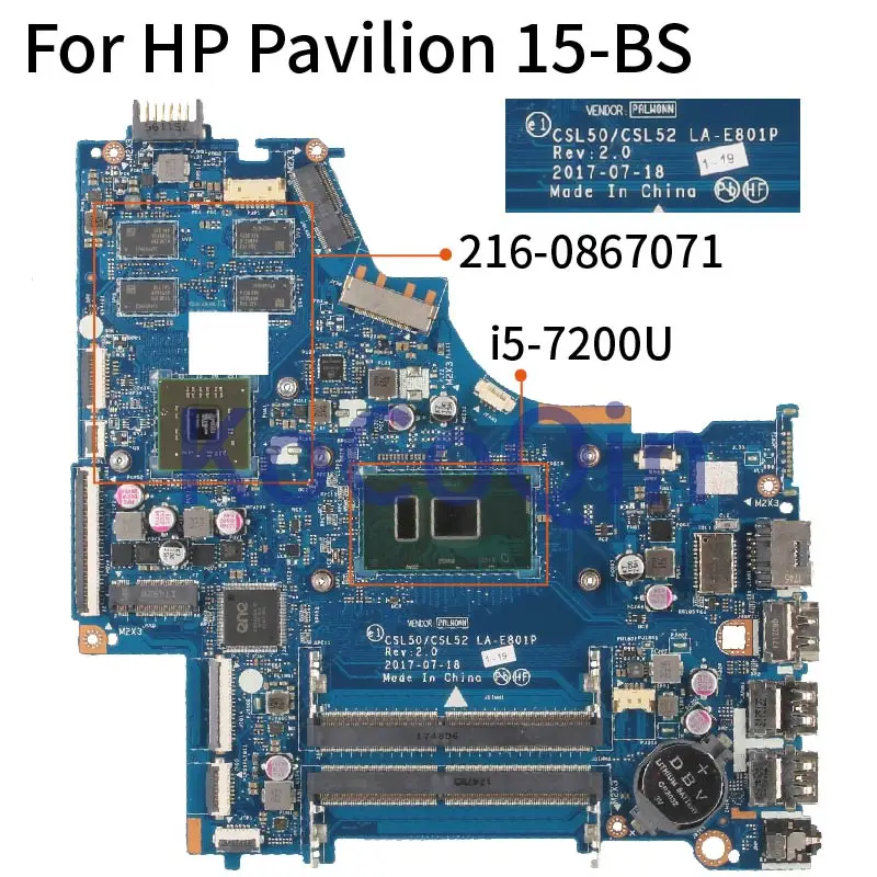 Для струйного принтера HP Pavilion 15-BS Core I5-7200U SR342 материнская плата для ноутбука