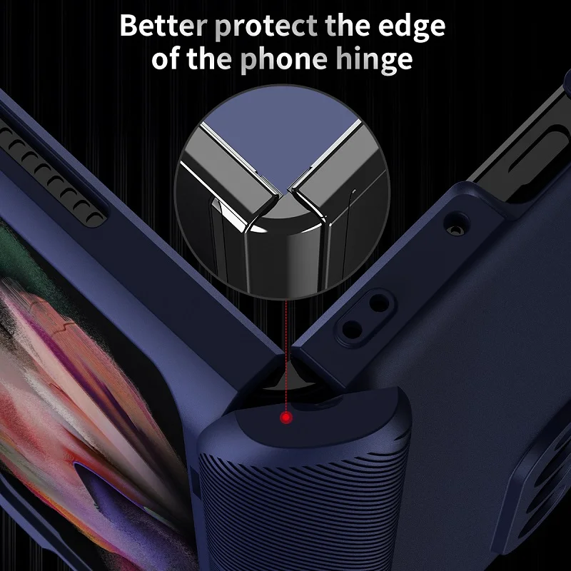 360 hinge full protection case for samsung galaxy z fold 3 2 5g phone case heavy armor hard pc phone cover with front glass flim free global shipping