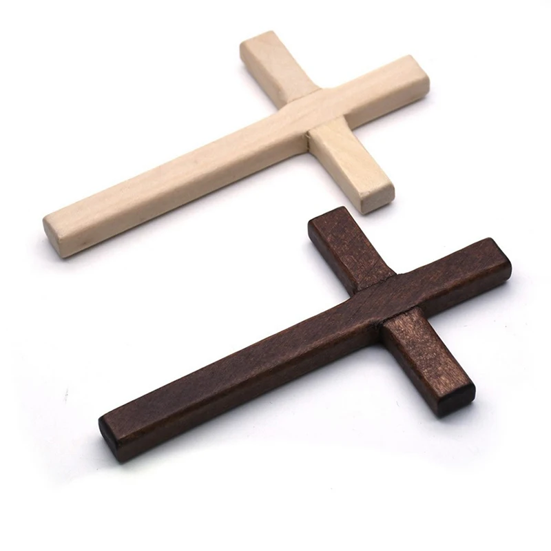 Новый деревянный крест ручной работы 1 шт. 12 см распятие Иисус Христос украшение