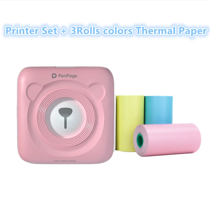 Printer add 3 rolls GOOJPRT Мини Портативный фотопринтер подарок термоэтикетка Bluetooth принтер Мягкий защитный чехол бесплатное приложение наклейка веб-заметки принтер - Цвет: Printer add 3 rolls