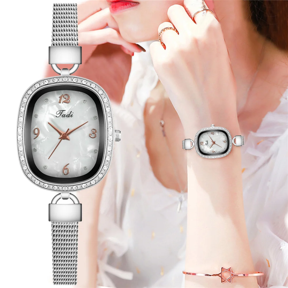 Женские ультратонкие модные часы с серебристым жемчугом и циферблатом роскошные