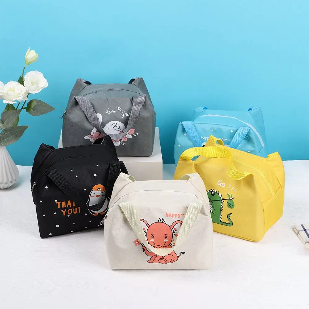 

Для студентов, женский, детский, изолированный холодильник для еды, сумка-тоут из ткани Оксфорд для пикника, Ланчбокс с мультяшным рисунком, ...