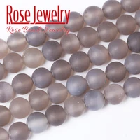 factory price dull polish natural stone grey agates round loose beads 15 strand 4 6 8 10 12 mm pick size for jewelry making
