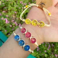 ladies crystal bead bracelet female flower pattern bracelet adjustable size transparent bead bracelet fine jewelry gift