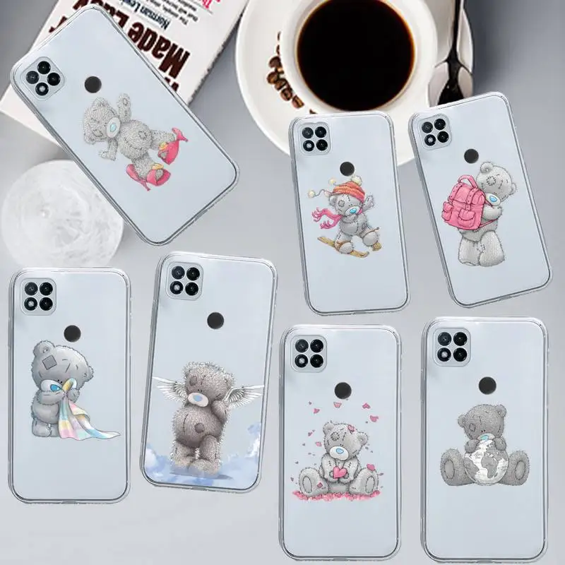 

teddy bear cute Phone Case Transparent for Xiaomi redmi note 5 7 8 9 10 11 t S A lite pro high quality funda