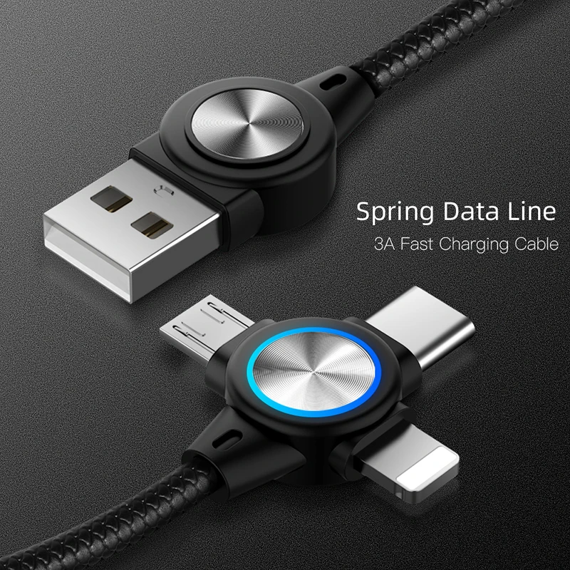 

USB-кабель 3 в 1 для IPhone 12 11 Xs Max Xr X 8 7 6s