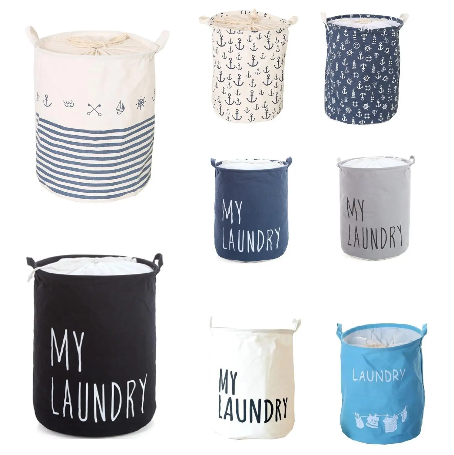 Новая Большая водонепроницаемая корзина для одежды из хлопка и льна складная