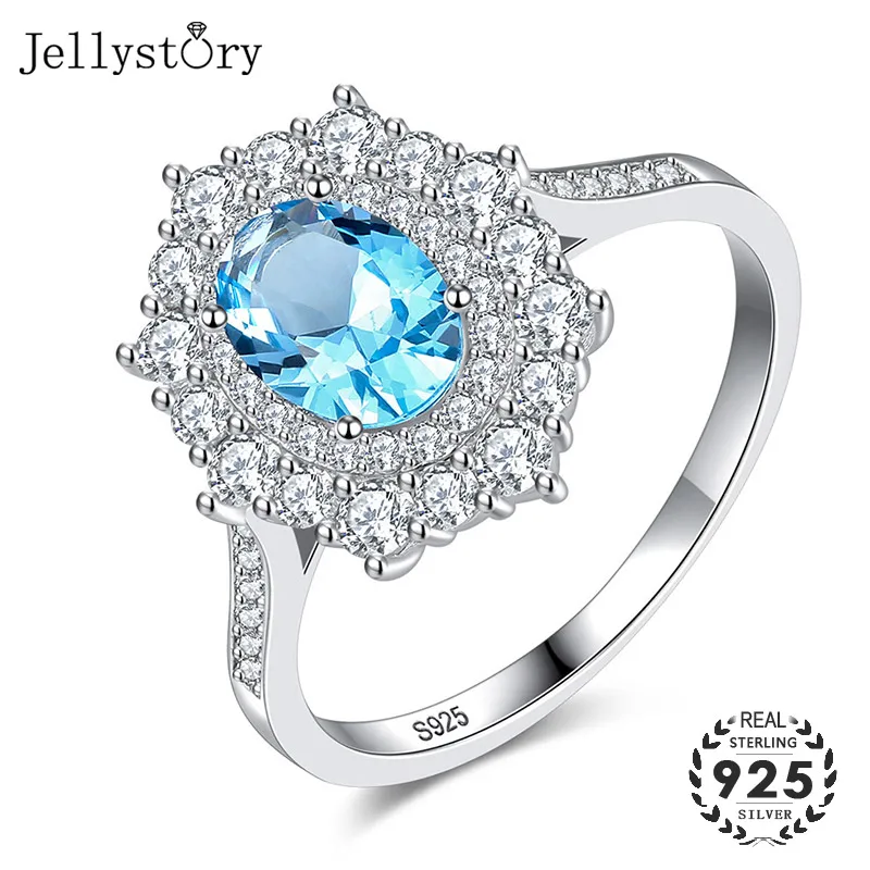 Кольцо Jellystory из серебра с овальным голубым сапфиром|Кольца| |