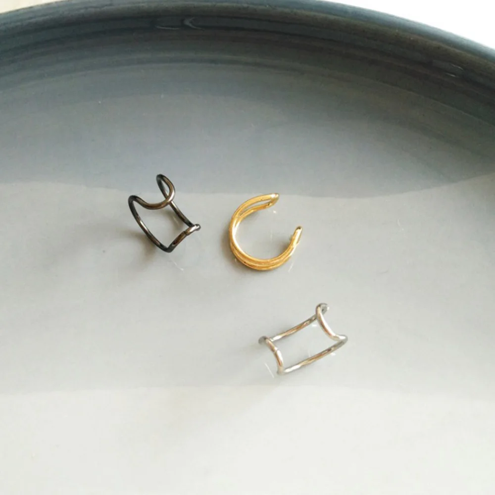 Серьги-клипсы для женщин и мужчин простые металлические украшения в стиле панк