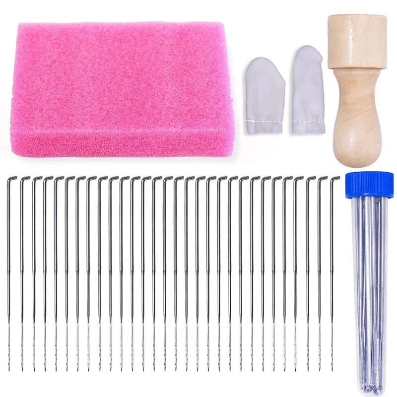 

LMDZ 30pcs/set DIY Felting Tools Kit Woolen Needle,Felting Foam Pad Accessories Tools Felting Craft Handmade For Starter