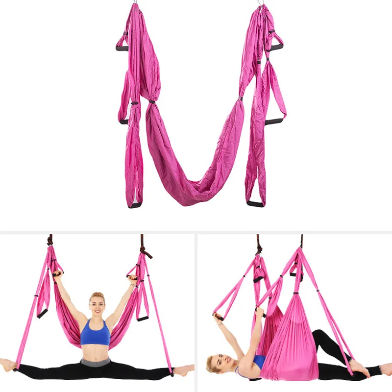 

Yoga Inversion Device Home Gym Hanging Belt Anti gravity Aerial Yoga Ceiling Full Set 6 Handles Hammock Flying Swing Trapeze