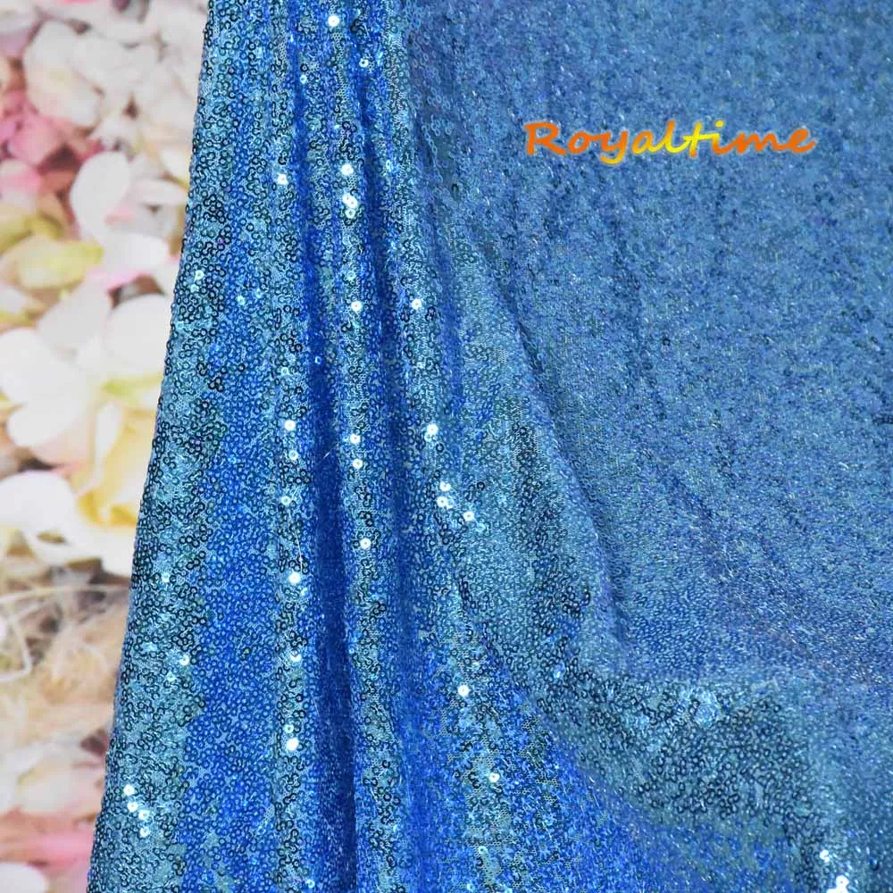 Turquoise Royaltime Мерцающая неоновая зеленая блестящая ткань по двору двухсторонняя эластичная вышитая сетка африканская кружевная ткань для шитья платья - Цвет: Turquoise