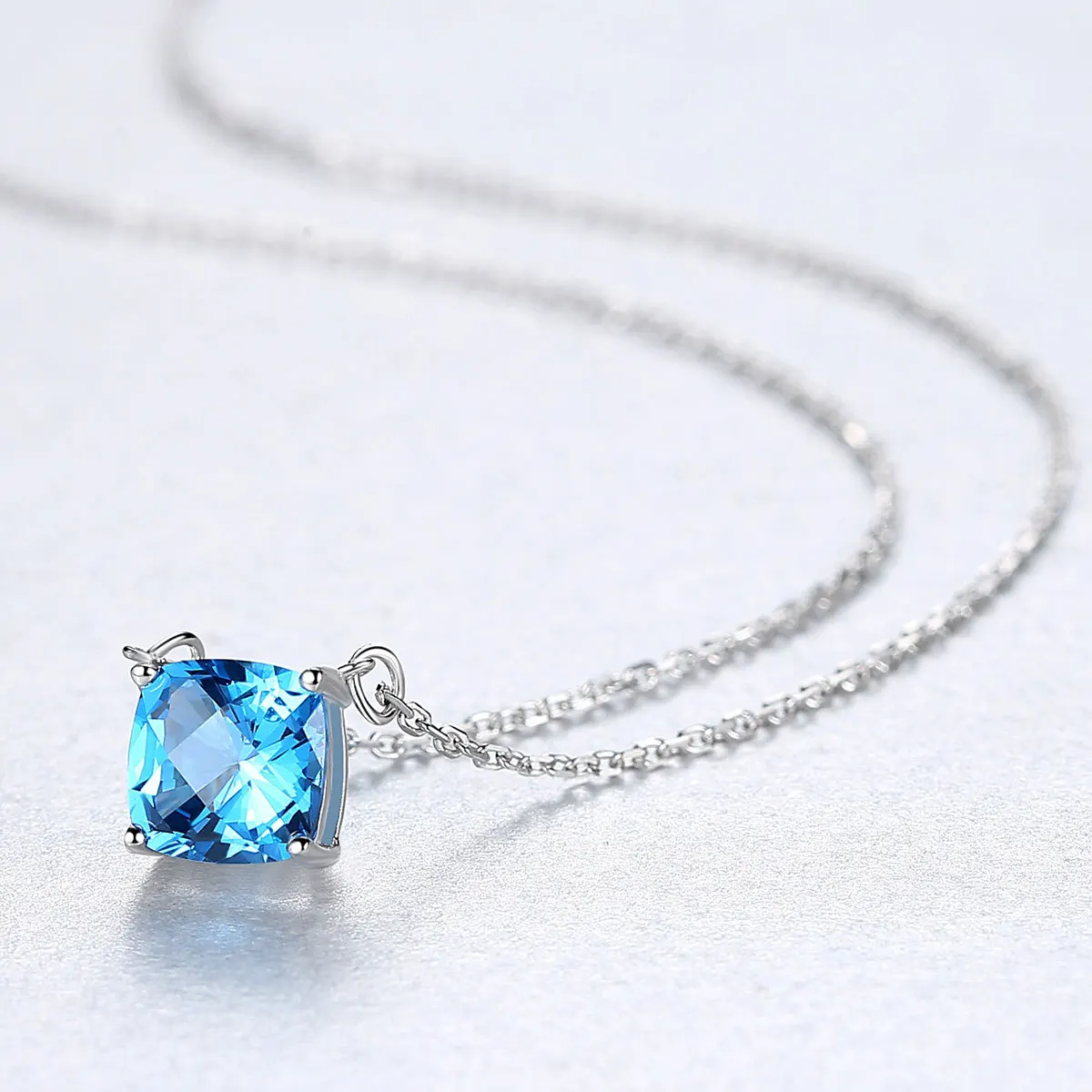 

Shipei 100% 925 Sterling Silver Sapphire Gemstone Wedding Engagement Fine Jewelry Luxury White Gold Pendant Necklace Wholesale