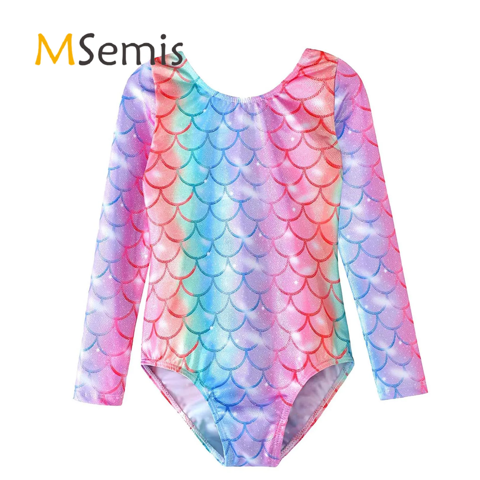 

Купальник гимнастический детский с круглым вырезом и длинными рукавами