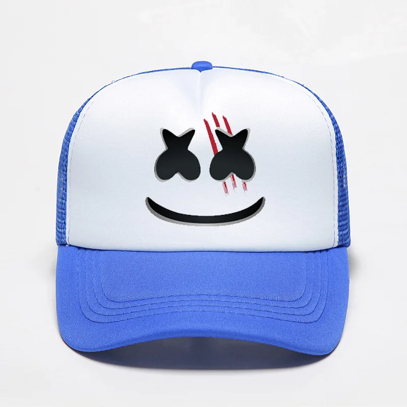 blue Хлопковые сахарные шляпы Marshmello Dj периферийная бейсболка Солнцезащитная Черная кепка поло шляпы bone avicii хип-хоп casquette gorras - Цвет: blue