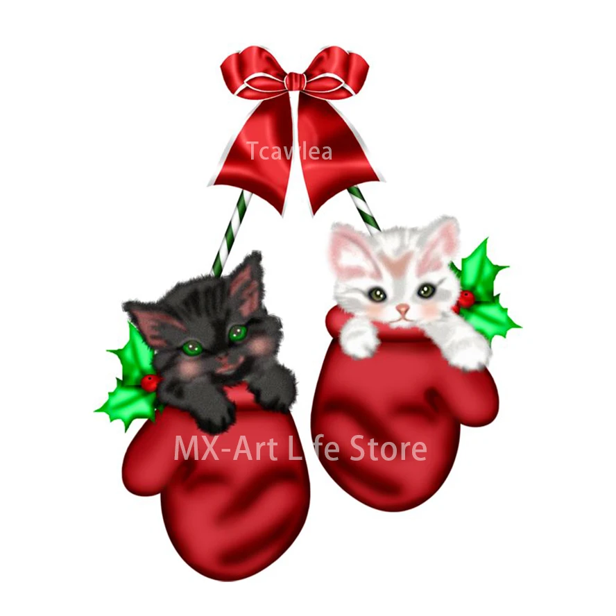 Lovely Bow Gift Glove Cat Dog Metal Cutting Dies New Christmas Animals Embossing Stencil For DIY Scrapbooking Card Craft Decor