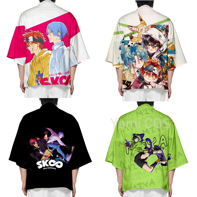 

Аниме SK8 Бесконечность Косплей Костюм японское кимоно хаори Печатный кардиган крутой летний халат для взрослых и детей пальто повседневное