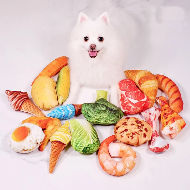 

Dog Chew Toys Creative Simulation Vegetable Drumstick Chicken Leg Squeeze Sound Pet Toy Play Chew Anti Bite Dog Toys